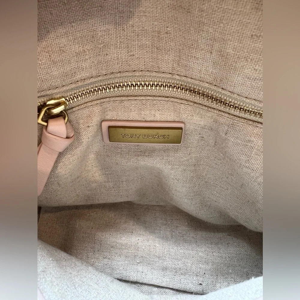 Tory Burch Womens Leather Crossbody Shoulder Bag Light Pink Seashell red - Picture 10 of 16